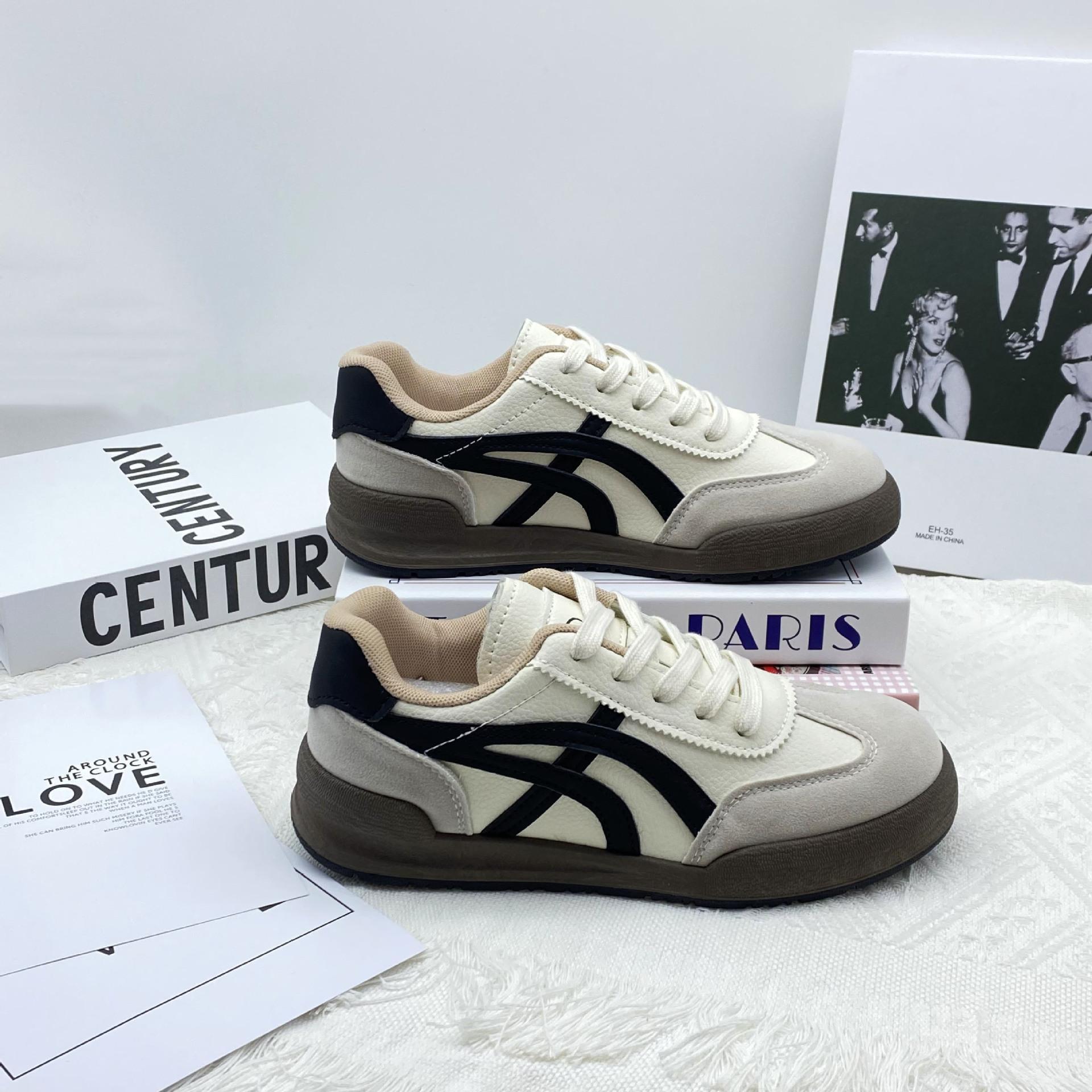 

Popular German training shoes women s 2025 new autumn breathable temperament Forrest Gump shoes soft-soled versatile flat-soled casual sports shoes 35 бежевый