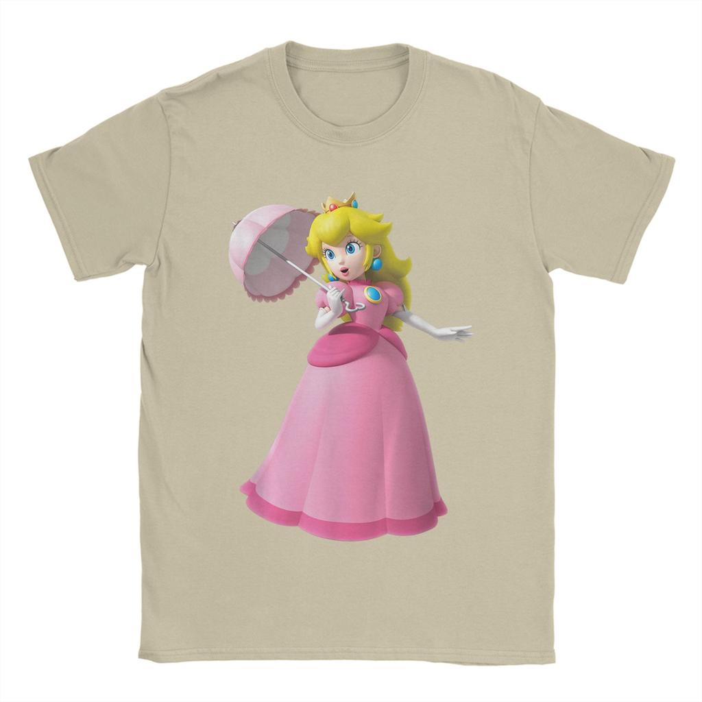 Unisexs Super Marios Princess Peach 3D Poster T Shirt Pure Cotton Clothing Vintage Short Sleeve Tees Gift Idea TShirts