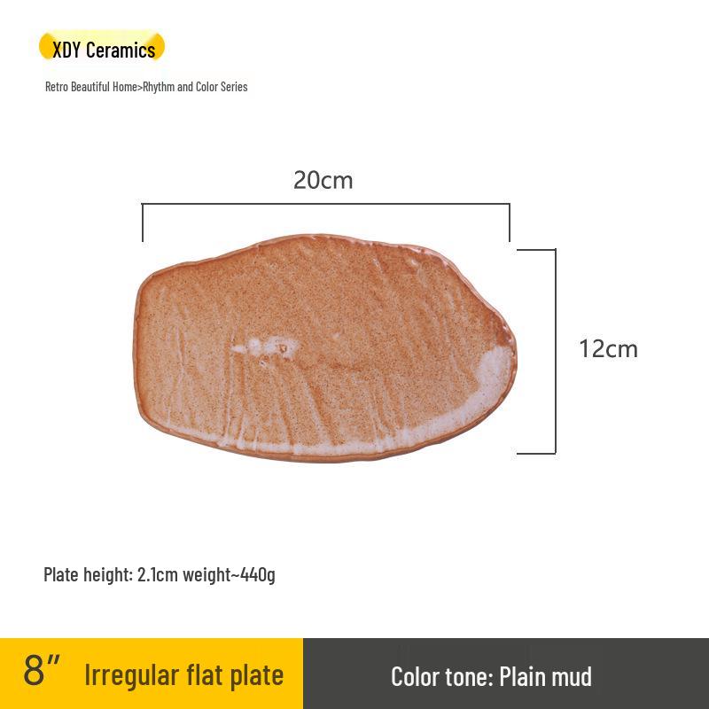 Japanese Minimalist Ceramic Plate for Sushi and Dumplings - Exquisite Underglaze Design