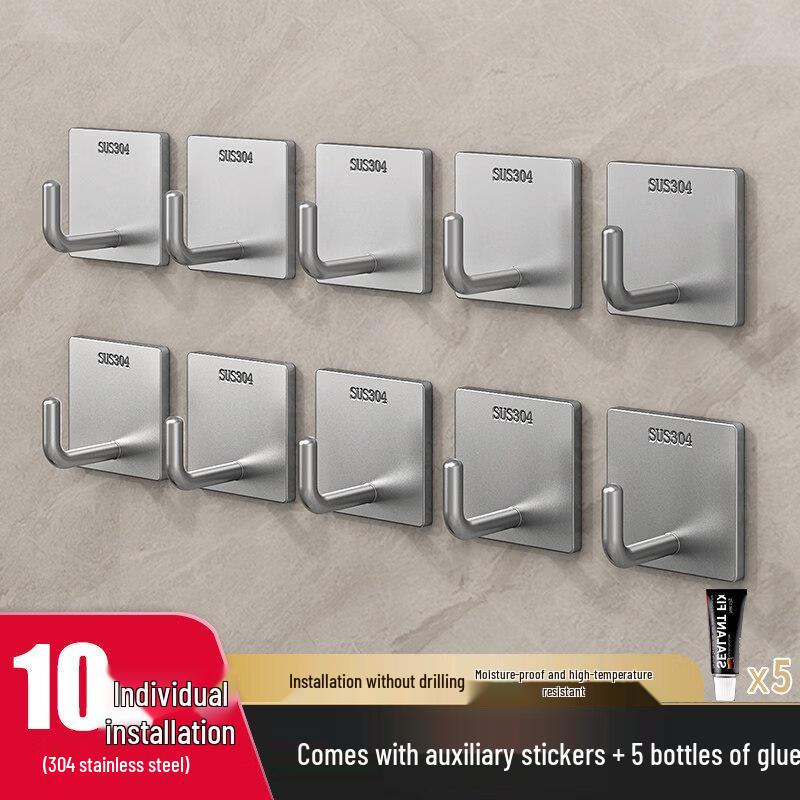 LIEI 304 Stainless Steel Heavy-Duty Adhesive Hook