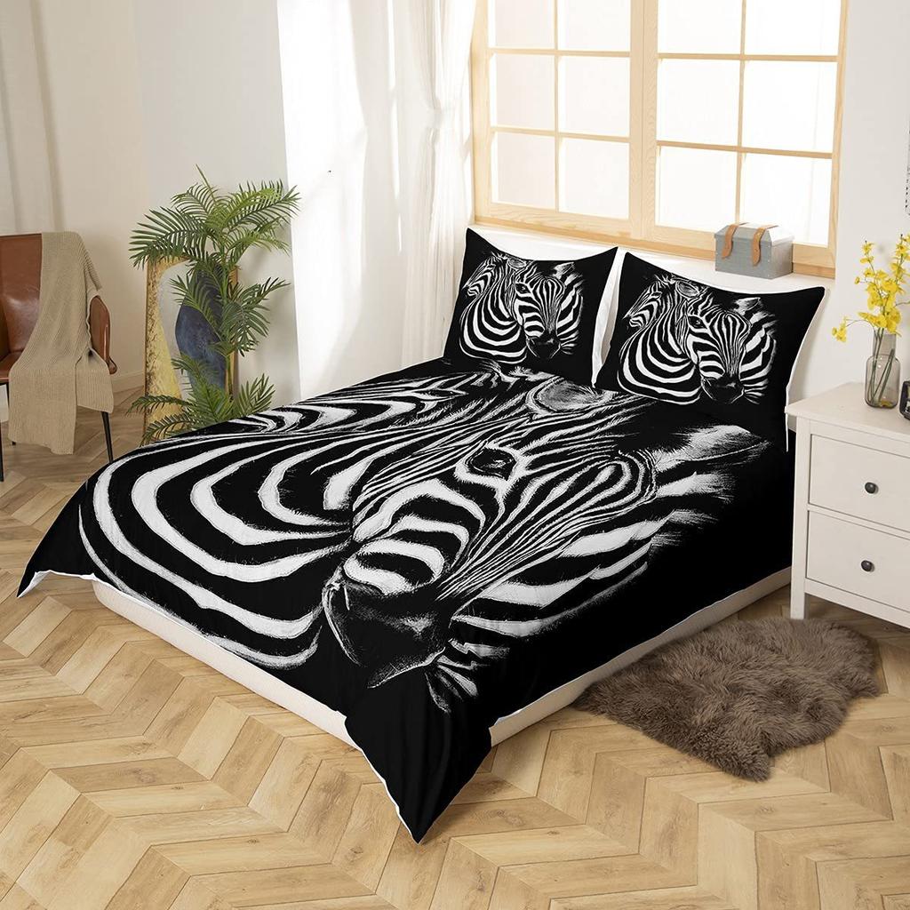3D Zebra Digital Printing Duvet Set Bedding Set Three-Piece Set