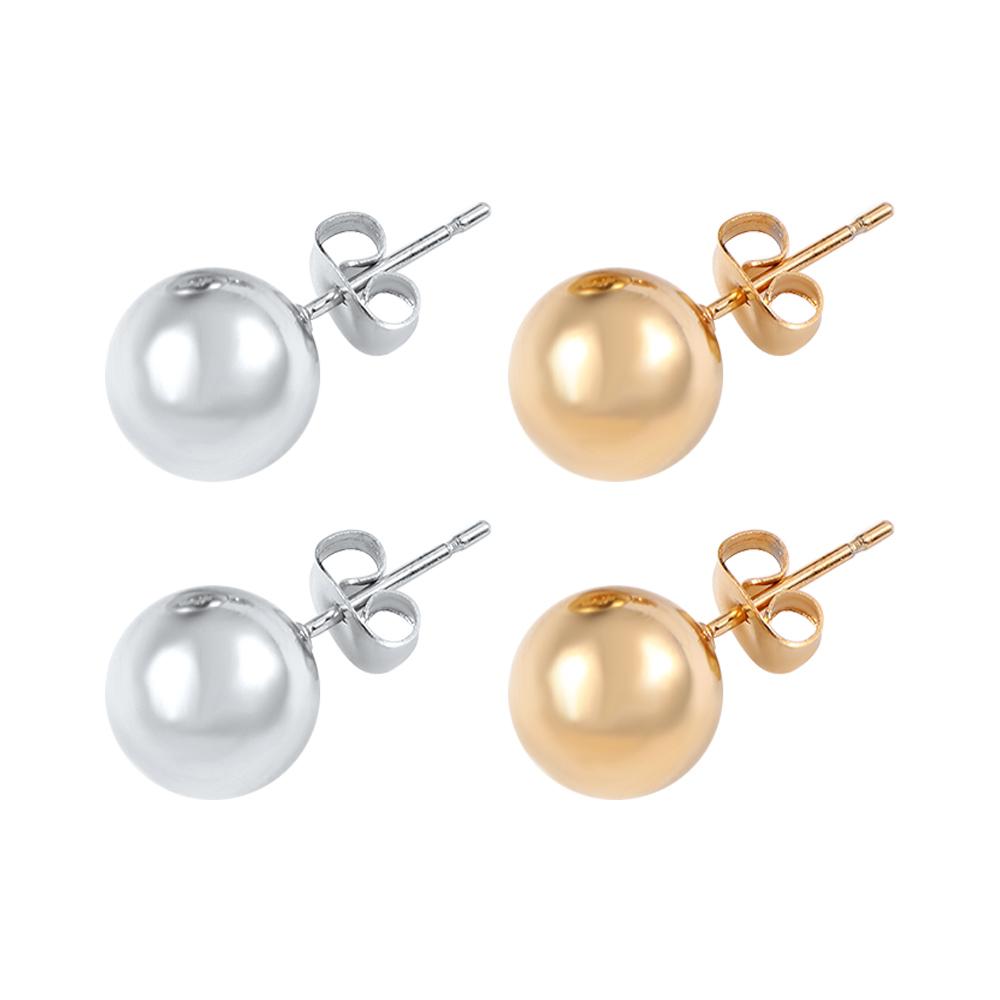 Luxury Fashion Women Classic Silver Color Jewelry Stud Earrings Earrings Ear Stud Small Ball