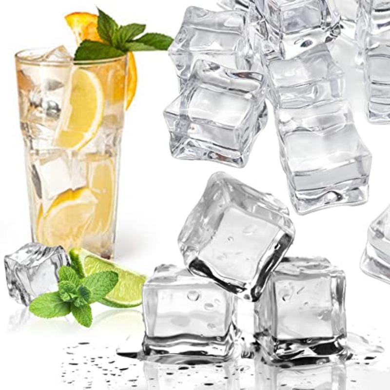Fake Ice, Clear Fake Ice Cubes Acrylic, 17 Mm 100 PCS Acrylic Decorative Ice Cubes for Photography Accessories Props Decoration Vase Fillers