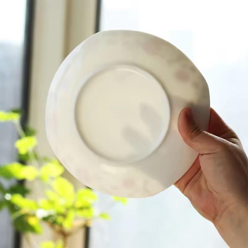 45%Bone China Dishes Light and Thin Western Steak Plate High Appearance Level Resterant Creative Plate Fruit Plat Dinner Plate