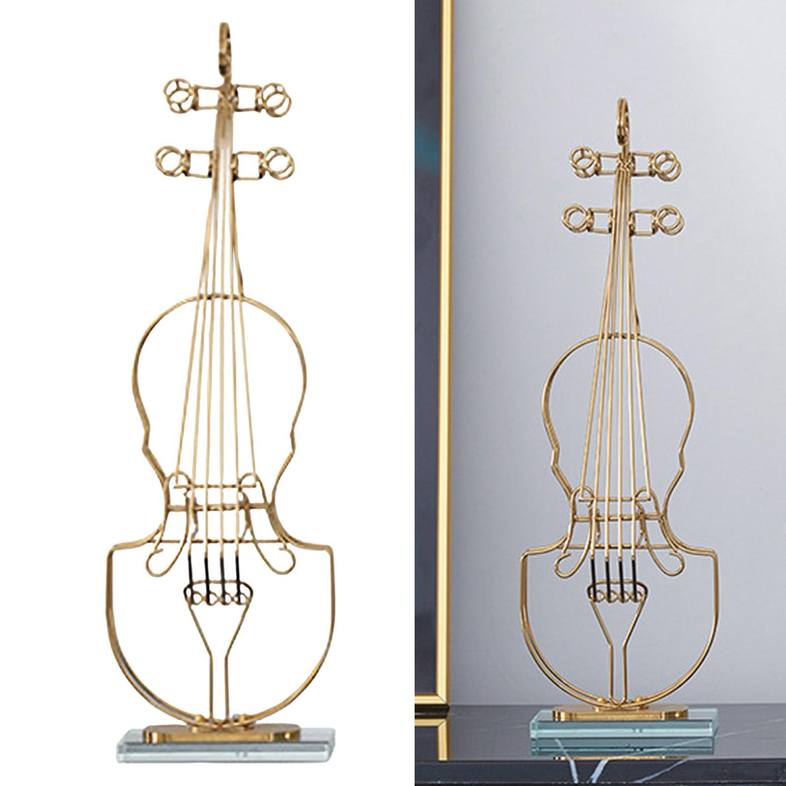 

Металлическая скрипка скульптура орнамент ремесло декор коллекция простая фигурка современный инструмент Small