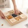 Wooden Tray Fruit Snack Plate Living Room Grid Dry Fruit Plate Home New Year Candy Dish Dried Fruit Snack Trays Storage Box