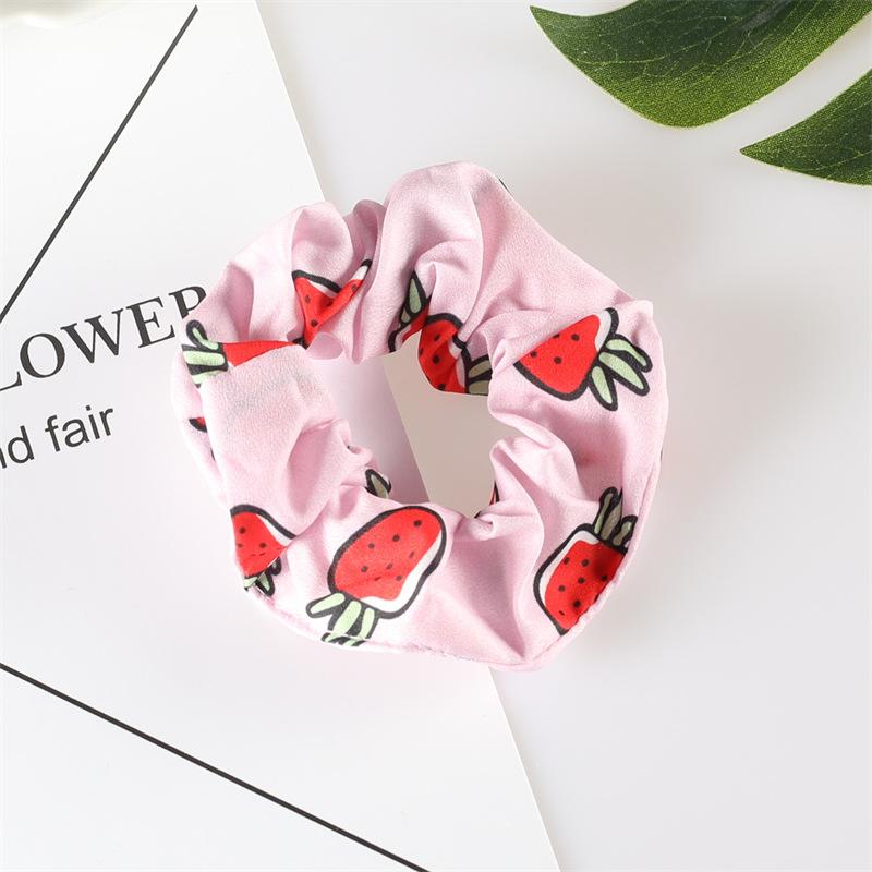 Summer Fruit Pattern Elastic Hair Ties for Women New Trend Scrunchies Ponytail Elastic Hair Bands Hair Accessories
