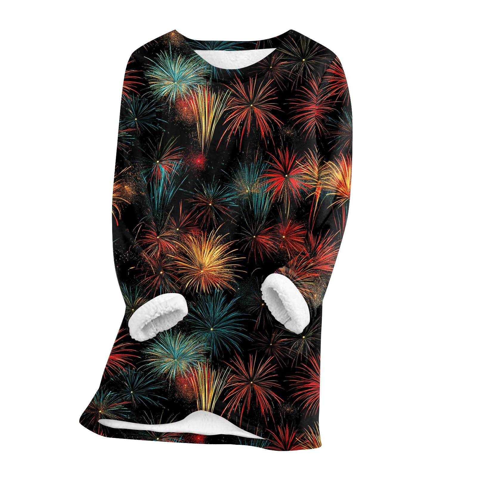 

Женский топ с круглым вырезом и принтом из утолщенного плюша и кашемира, теплый длинный топ S чёрный