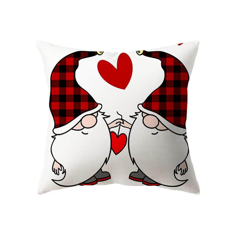 Merry Christmas Cute Dwarf Print Pattern Cushion Cover Home Living Room Sofa Decoration Polyester Pillow Pillow Cover