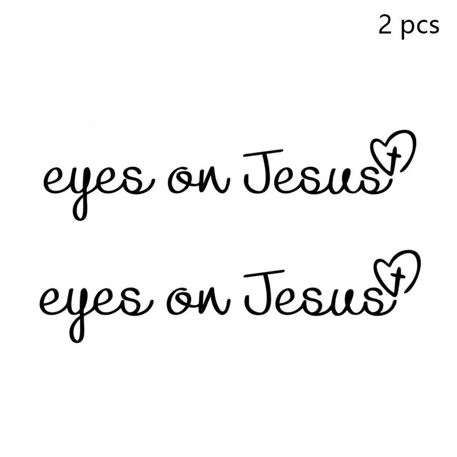 2pc English Letter Rearview Mirror Stickers Hot Eys On Jesus Makeup Secure Logo Originality Women Girl Car Interior Take Picture