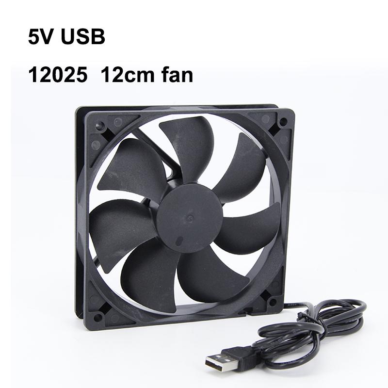 

5В USB-интерфейс DC 12025 DC 12см бесшумный 5В с масляным подшипником бесщеточный охлаждающий вентилятор для роутера USB-кабель бокс для питомца пар 120x120x25мм