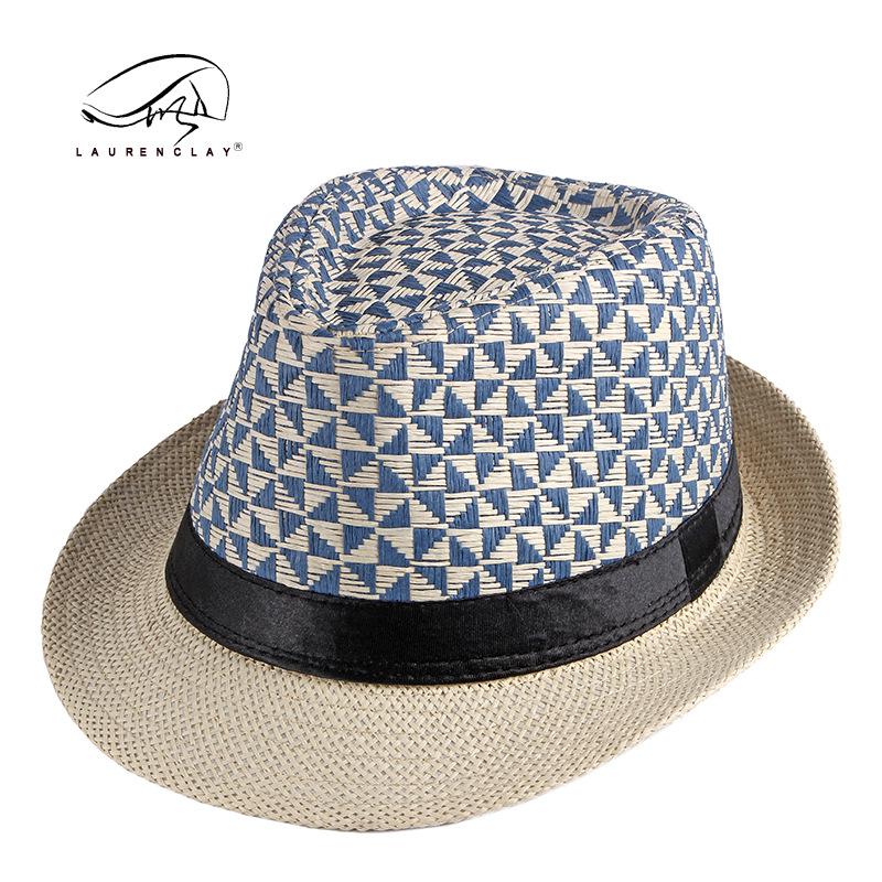 

Летняя шляпа федора из соломы - Унисекс, защита от солнца, корейская мода, идеально подходит для пляжа и путешествий M (56-58cm) синий