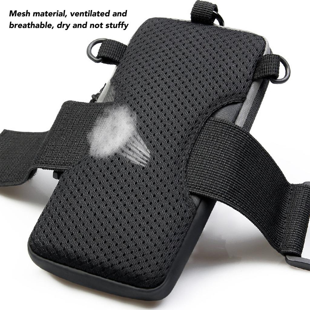 Running Phone Armband Holder Water Proof PU Adjustable Strap Casual Phone Holder Arm Band Black