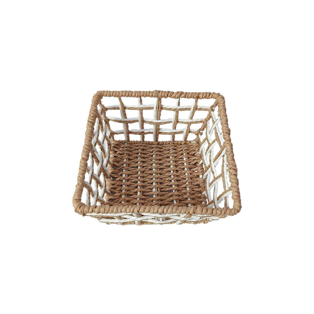 Style Handmade Paper Rope Woven Storage Basket For Jewelry And Snacks Organizer