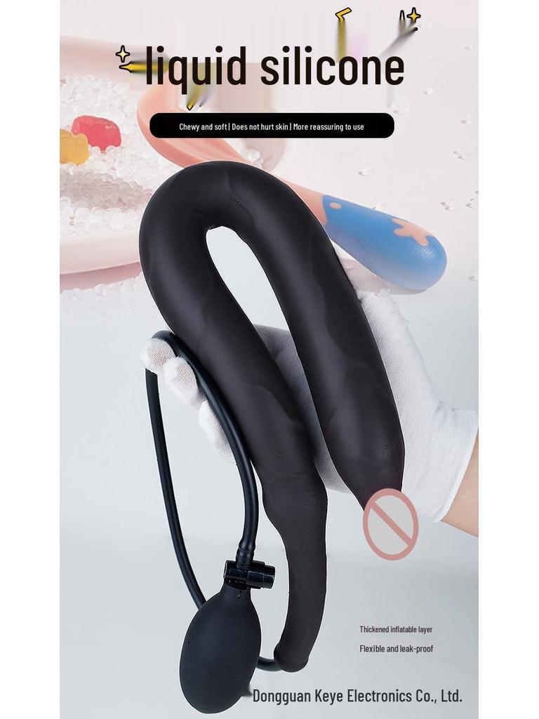 Miękki Silikonowy Rozszerzalny Korek Analny dla Początkujących - Nadmuchiwany Korek Pośladkowy Unisex do Rozciągania i Rozwoju