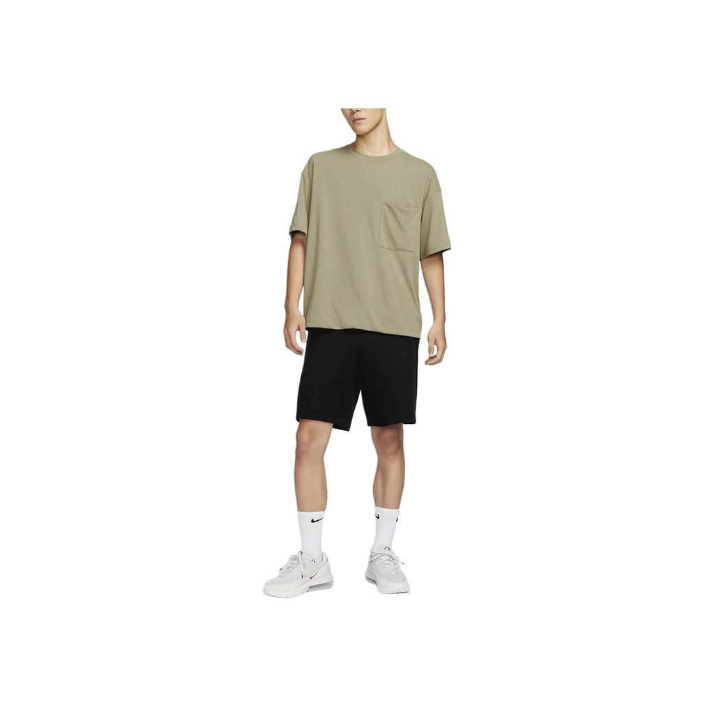 Nike Tech Round Neck Pullover Solid Color Small Logo Loose Quick-Dry Breathable Short Sleeve T-Shirt Men Tops Olive-Green FZ7561-276