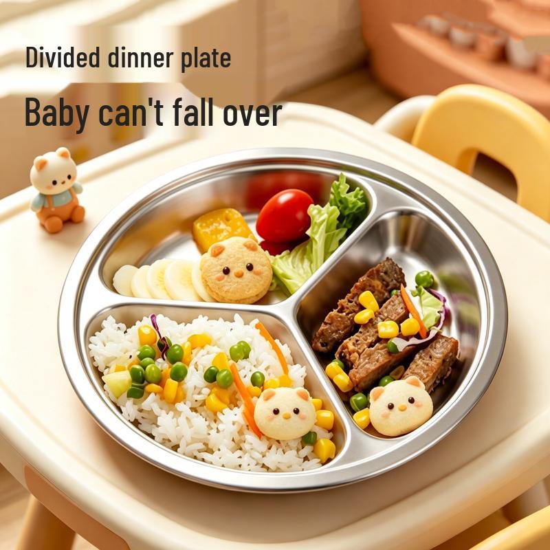 304 Stainless Steel Kids Divided Dinner Plate