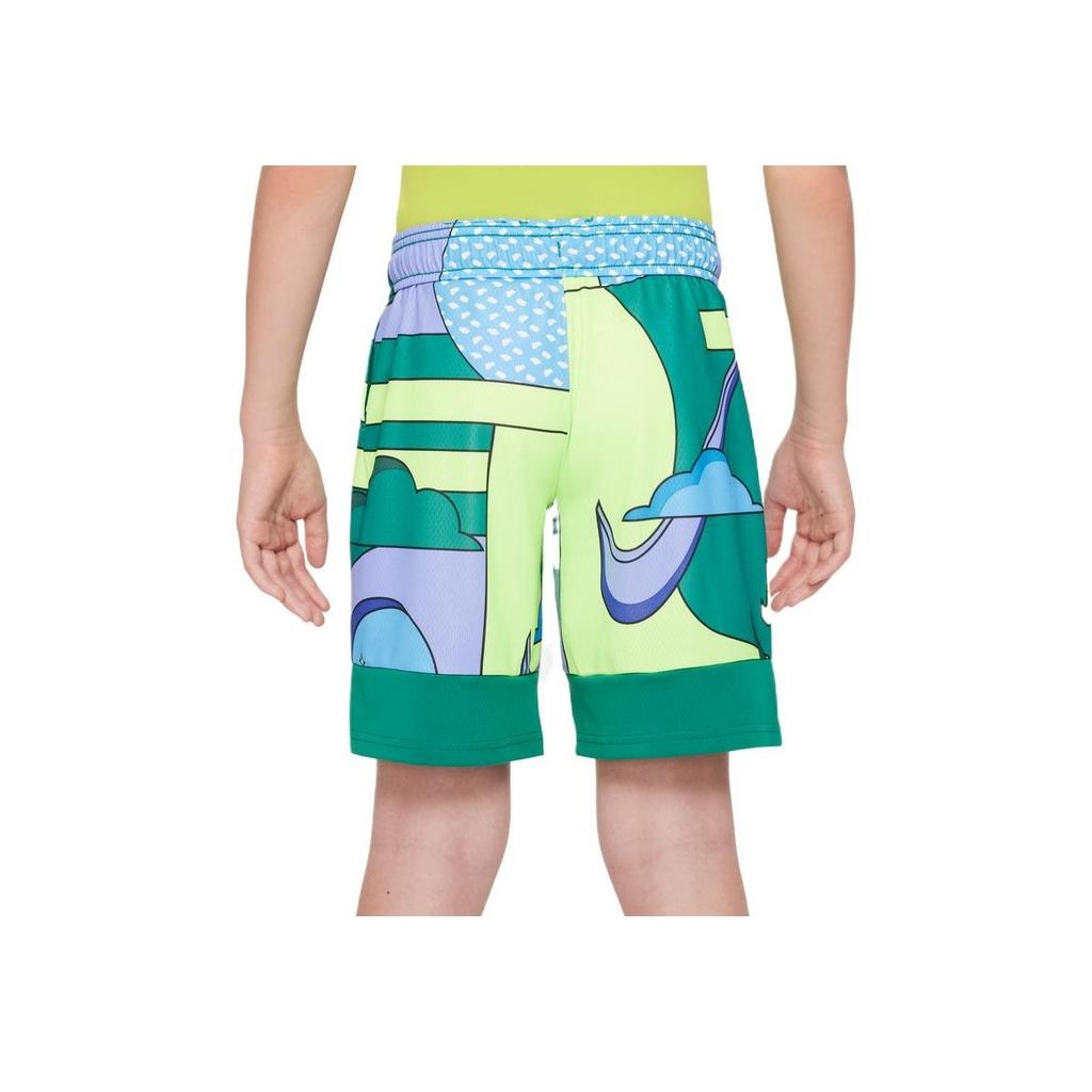 Nike Pattern Print Casual Sports Shorts Kids Shorts Peacock-Green DQ8969-365