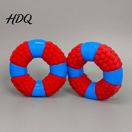 Latex Chew Toys Lifebuoy Ring Dog Toy Squeaky Teeth Durable Interactive Cleaning Toy for Aggressive Chewers Pet Training Gifts Birthday