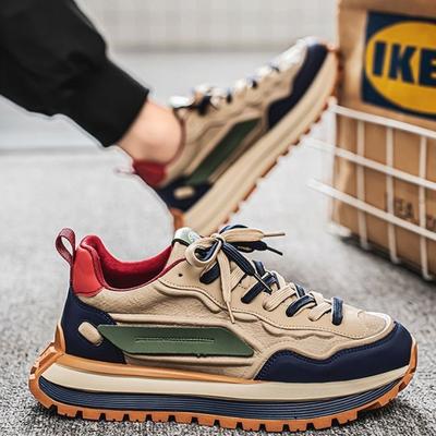 2025 Men's Casual Sneakers Breathable Height-Increasing Platform Shoes New Soft-Sole Non-Slip Running Shoes Fashion Daddy Shoes