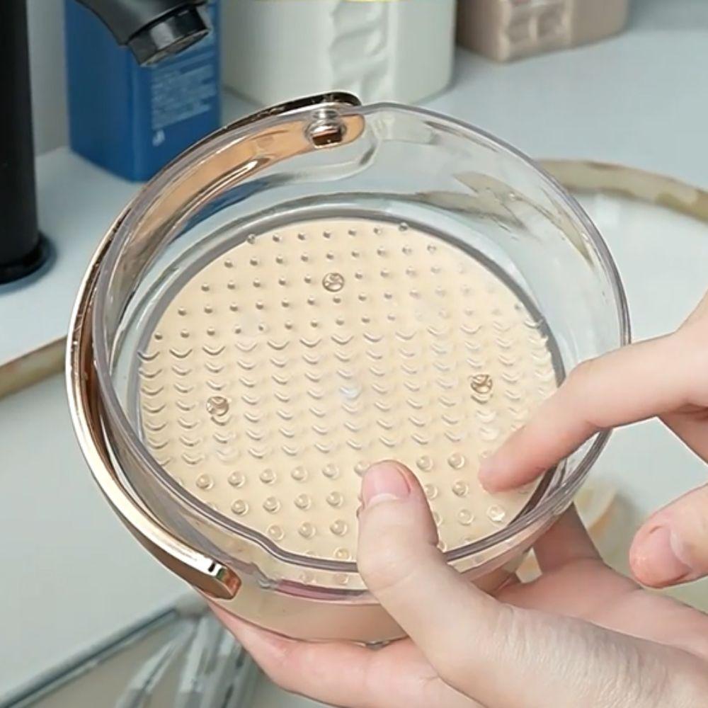 Large Capacity Makeup Brush Cleaner Bowl 2-in-1 Desktop Organizer Box  Pen Holder