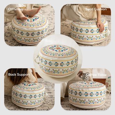 45x20cm Japanischer Stil Meditationskissen Homestay Tatami Marokkanischer Poufbezug Ungefüllt Hocker Luxus Baumwolle Fußhocker Futon