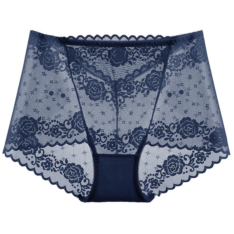 Sexy Women Underwear Lace Mesh Briefs Pure Cotton Crotch Tange Thong Women Lace Panties Underpants