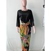 Women's Plus Size Dress 3D Pattern Casual Tie Printed Temperament Dress