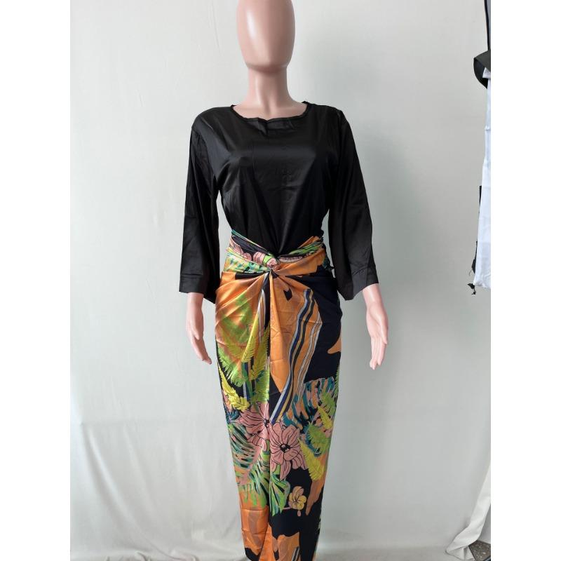 Women's Plus Size Dress 3D Pattern Casual Tie Printed Temperament Dress