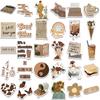 10/30/50pcs Vintage Brown Aesthetic Graffiti Sticker DIY Laptop Stationery Suitcase Guitar Cute Cartoon Decoraction Sticker Pack