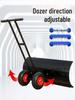 Large Wheeled Hand-Pushed Snow Shovel - Snow Removal Tool & Pusher Artifact