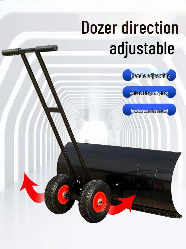 Large Wheeled Hand-Pushed Snow Shovel - Snow Removal Tool & Pusher Artifact