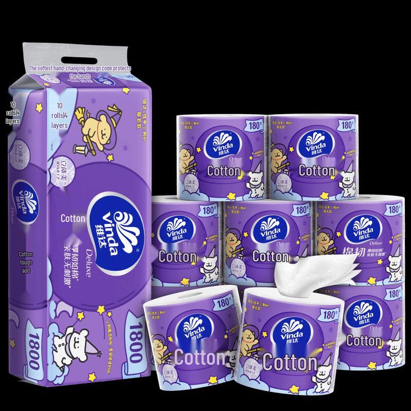 Vinda Cotton-Tough 4-Ply Embossed Toilet Paper