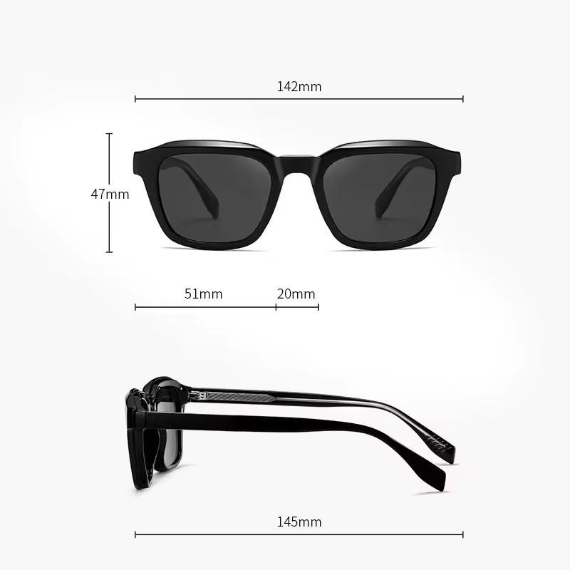 Retro Square Sunglasses Two-in-one Clip On Blue Light Glasses   Polarized Sunglasses Eyeglasses