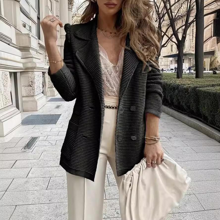 Women's Textured Lightweight Short Casual Long Sleeved Casual Versatile Autumn Jacket