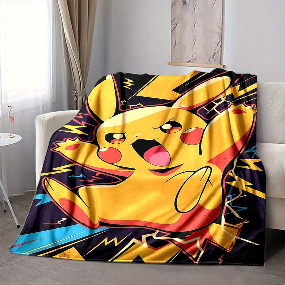 

1pc Pikachu Electric Flannel Blanket, Soft Skin-Friendly with Digital Printing, Various Sizes Available 80x120cm