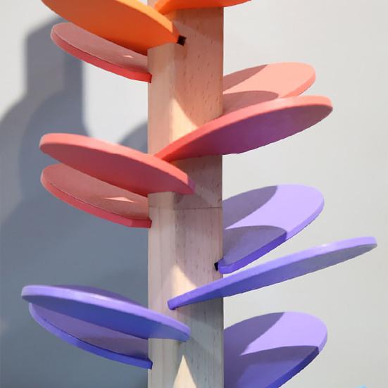 Marble Run Sound Tree Toy Children Wooden Fine Motor Skills Tree with 10 Balls Toddlers Boys Girls Educational Musical Tree Toy