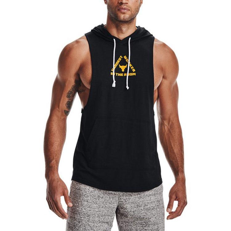 Under Armour Project Casual Training Loose Sports Hooded Vest Men Vests Black 1367117-001