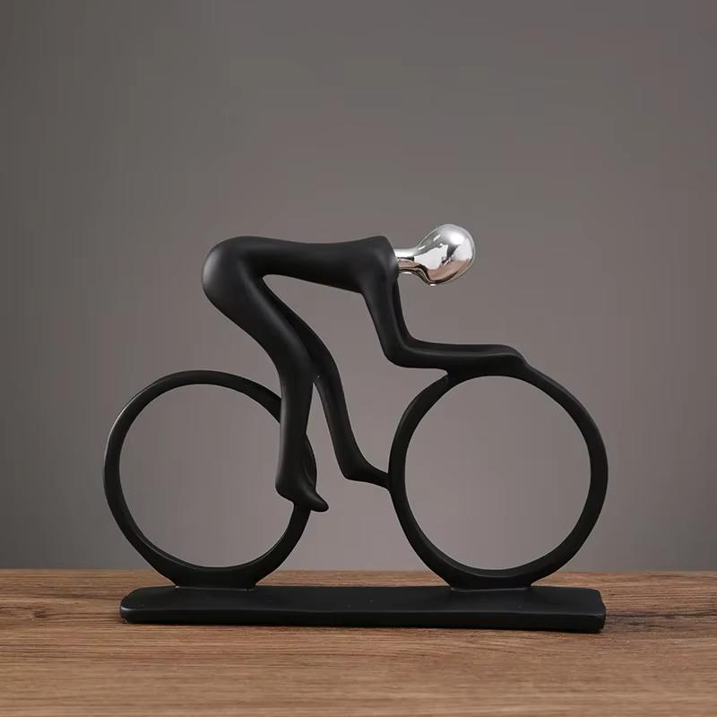Home Decor Modern Abstract Resin Bicycler Cyclist Statue Bicycle Rider Statue Bike Racer Rider Figurine Office Living Room Decor