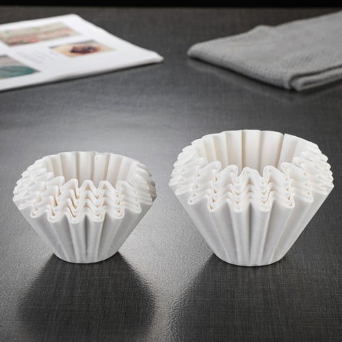50-Count Basket-Style Paper Coffee Filters, 45mm Diameter, for 1-4 Cups, Original Wave-Shaped Filters, Disposable Paper Coffee Filters, Home Basket Co