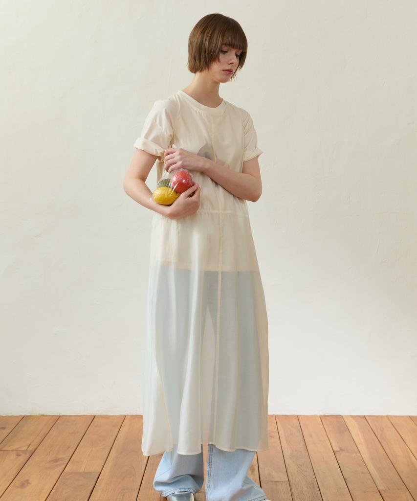 WIOE Refresh Seethrouh Dress_Cream