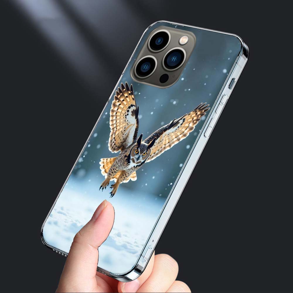 Owl In Winter Phone Case For Iphone 16E 15 Pro 14 Plus 17E 16 17 Pro Max Air 11 12 13 Mini Shockproof Capa Cute Cover TPU Cle