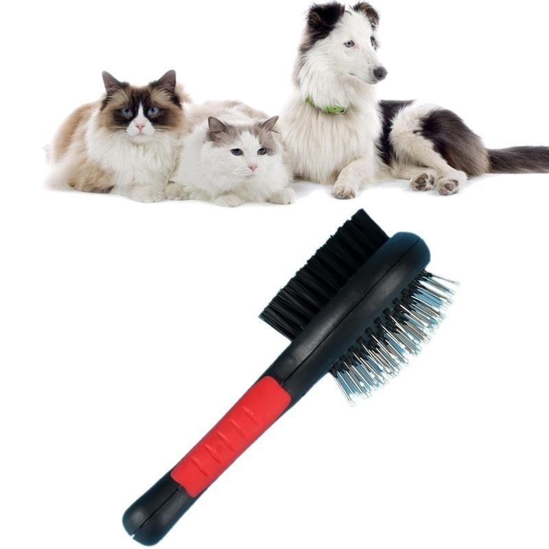 Double Sided Pet Grooming Brush Dog Cat Puppy Long & Short Hair Shedding Tool
