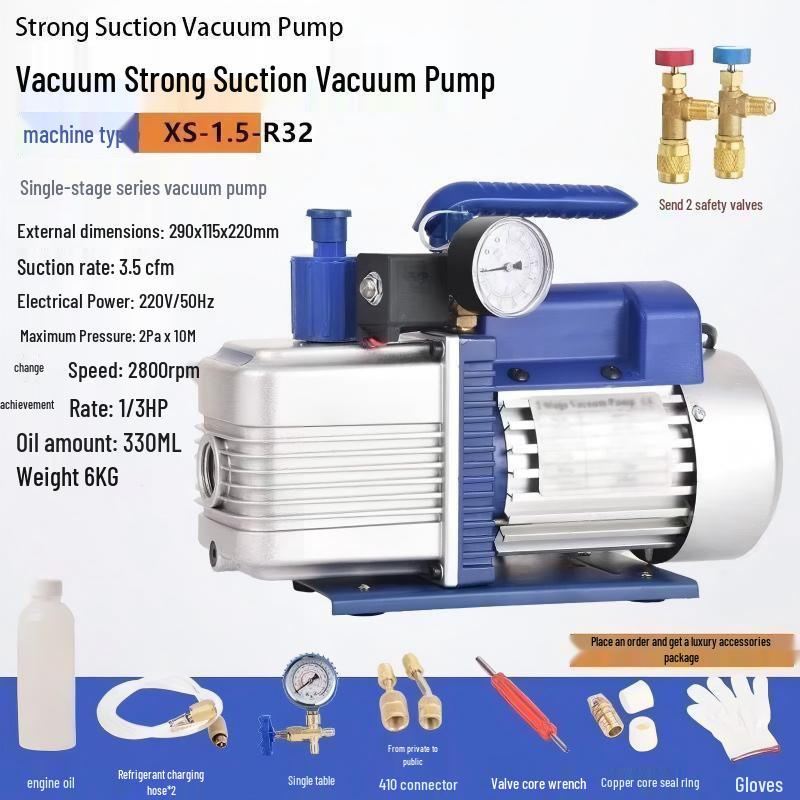 Portable Single/Double Stage Vacuum Pump for Air Conditioners, Refrigerators & Automobiles