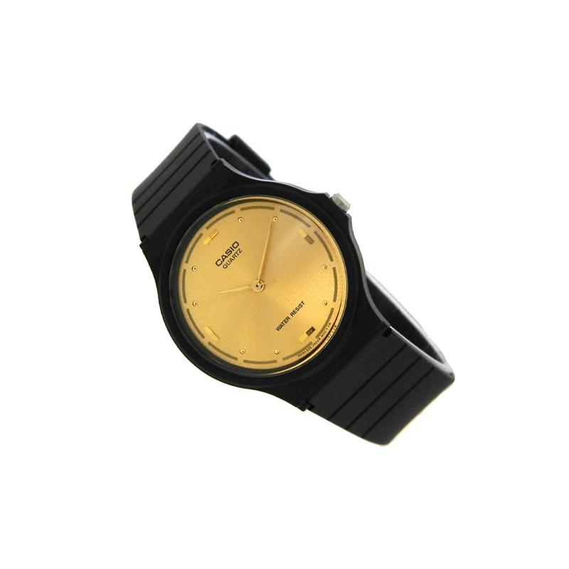 CASIO YOUTH series-disc three-hand simple business versatile unisex classic pointer gold plate waterproof Quartz resin strap women's watch MQ-76-9ALDF
