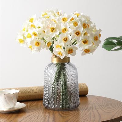 6 Stück/Blumenstrauß, künstliche Blumen, Narzissen, Seidenblumen, Blumenstrauß für Hochzeit, Heimdekoration, künstliche Blumen