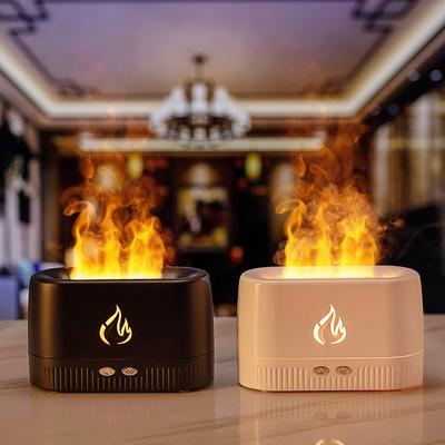 Diffuseur électrique d'humidificateur d'air d'aromathérapie d'usb diffuseur d'huile essentielle d'arome de brume fraîche ultrasonique de pièce à la maison avec la lampe de flamme