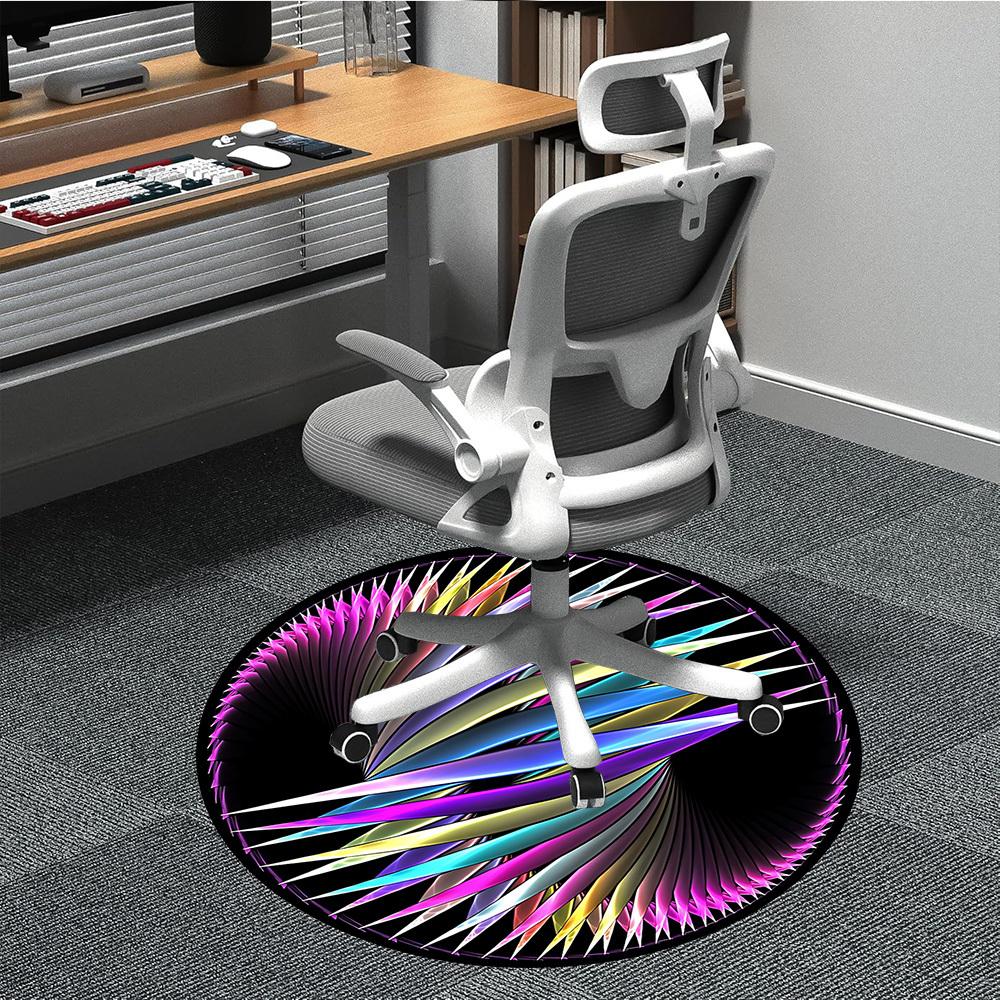 

1pc Spiral Colors Chair Carpet for Office - Durable, Ideal for Chair Mats, Stylish & Functional Decorative Rug yy260130064 80cm by 80cm