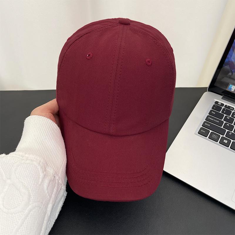 Hat Men's big head circumference cap Summer wide brim versatile face small visor Solid color baseball cap Women