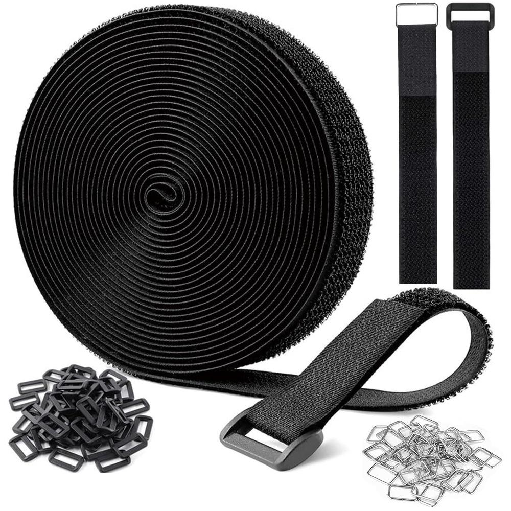 Nylon Hook & Loop Self-Adhesive Cable Tie with Plastic Buckle